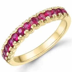 Rubin alliancering i 14 karat guld 0,70 ct