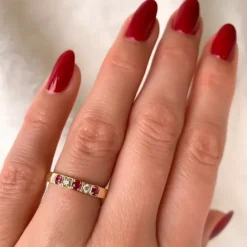 Rubin alliancering i 14 karat guld 0,10 ct 0,24 ct