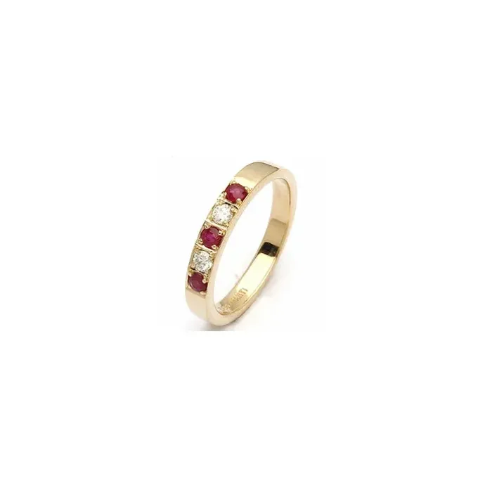 Rubin alliancering i 14 karat guld 0,10 ct 0,24 ct