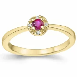 Rubin brillantring i 14 karat guld 0,147 ct 0,02 ct