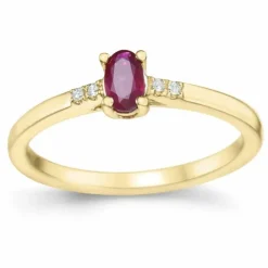 Rubin brillantring i 14 karat guld 0,35 ct 0,02 ct
