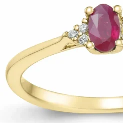 Rubin diamantring i 14 karat guld 0,35 ct 0,03 ct