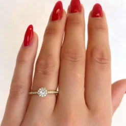 Rund diamant guld ring i 14 karat guld 0,15 ct 0,188 ct