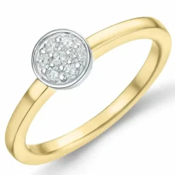 Rund diamant guld ring i 14 karat guld.- og hvidguld 0,11 ct