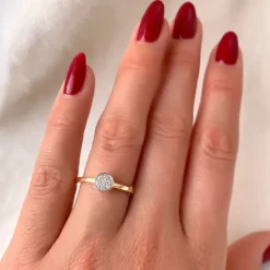 Rund diamant guld ring i 14 karat guld.- og hvidguld 0,11 ct