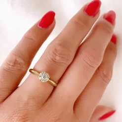 Rund diamant ring i 14 karat guld 0,10 ct 0,12 ct