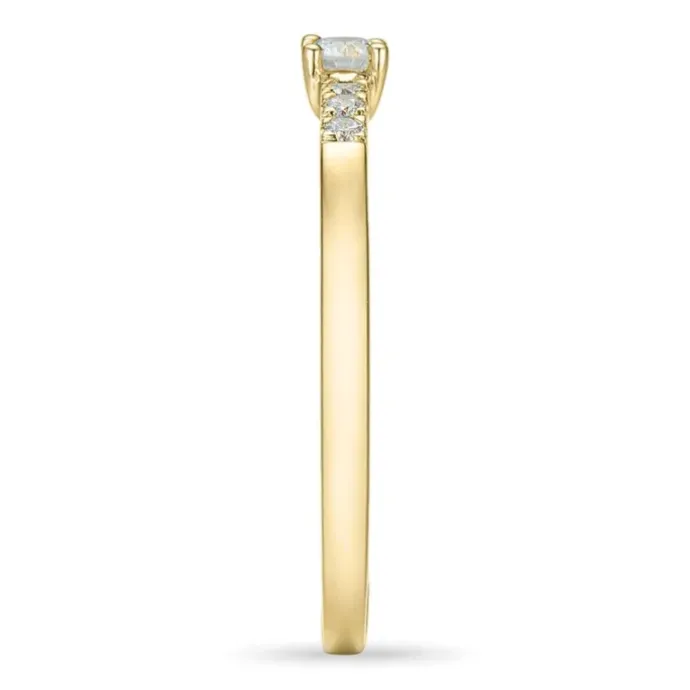 Rund diamantring i 14 karat guld 0,08 ct 0,06 ct