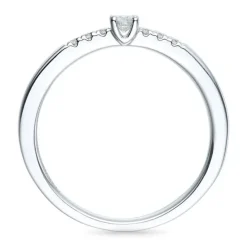 Rund diamantring i 14 karat hvidguld 0,08 ct 0,06 ct