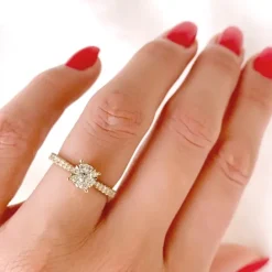Rund diamantring i 14 karat guld 0,10 ct 0,36 ct