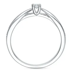 Rund diamantring i 14 karat hvidguld 0,14 ct