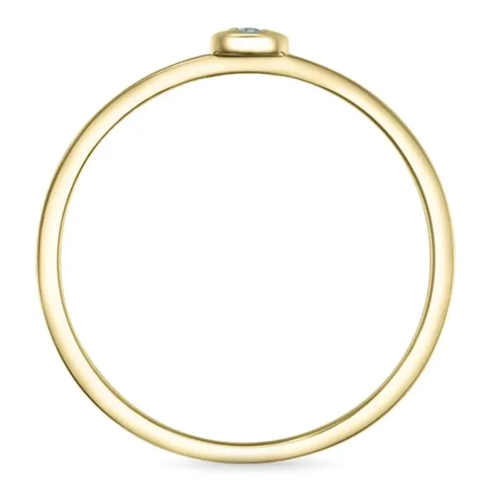 Rund diamantring i 9 karat guld.- og hvidguld 0,01 ct