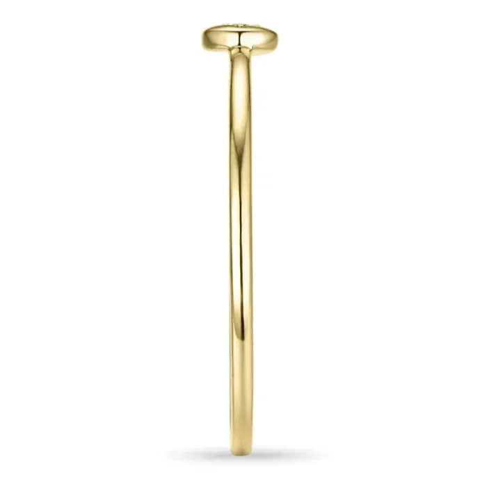 Rund diamantring i 9 karat guld.- og hvidguld 0,01 ct