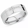 Rund zirkon ring i rhodineret sølv