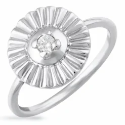 Rund zirkon ring i sølv