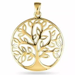Rundt livets træ vedhæng i forgyldt sølv