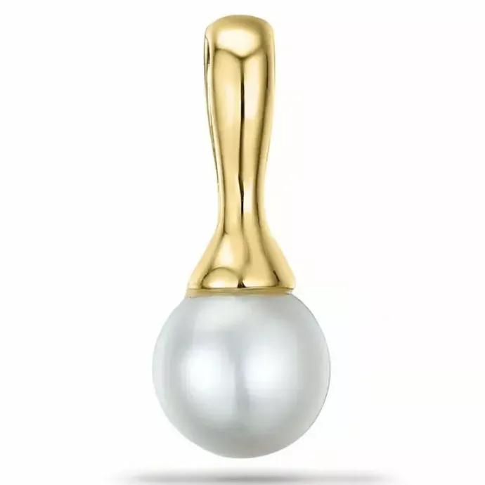 Rundt perle vedhæng i 9 karat guld