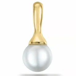 Rundt perle vedhæng i 9 karat guld