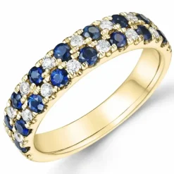 Safir diamantring i 14 karat guld 0,24 ct 0,96 ct