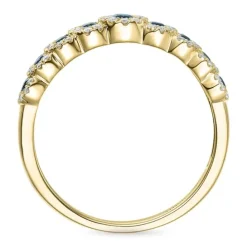 Safir diamantring i 14 karat guld 0,23 ct 0,46 ct