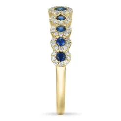 Safir diamantring i 14 karat guld 0,23 ct 0,46 ct