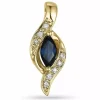 Safir diamantvedhæng i 14 karat guld 0,04 ct 0,34 ct