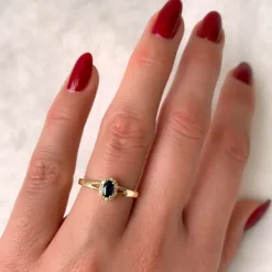 Safir ring i 14 karat guld 0,03 ct 0,35 ct