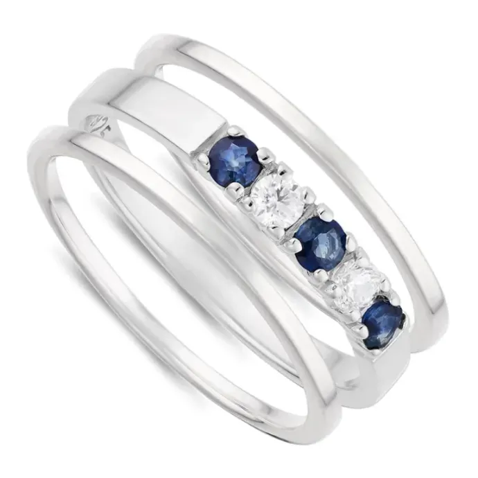 Safir ring i sølv