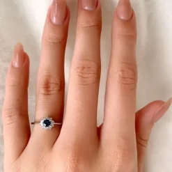 Safir ring i sølv