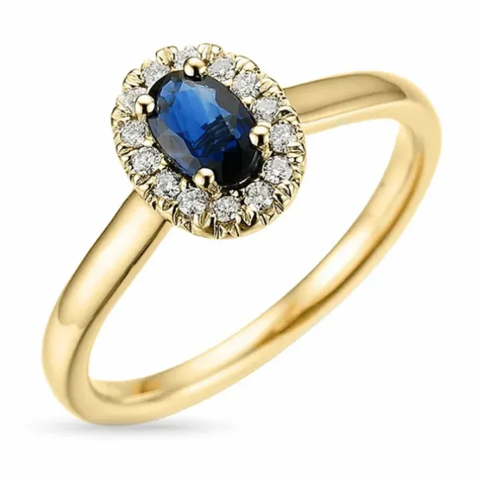 Safir rosetring i 14 karat guld 0,12 ct 0,65 ct