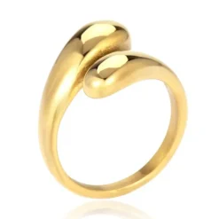Sistie2ND Drops ring i forgyldt stål