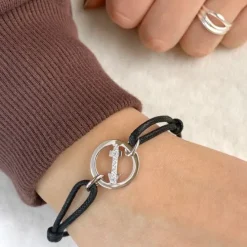 Skytten stjernetegn armbånd i læder med vedhæng i sølv