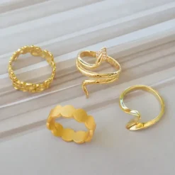 Slange zirkon ring i forgyldt sølv