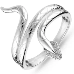 Slange zirkon ring i sølv