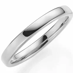 Smal 3 mm vielsesring i 9 karat hvidguld