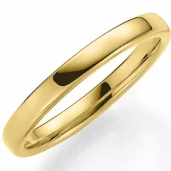Smal 3 mm vielsesring i 14 karat guld