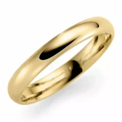 Smal 3 mm vielsesring i 9 karat guld