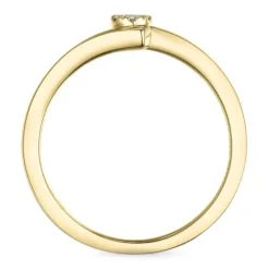 Smal abstrakt diamantring i 14 karat guld 0,03 ct