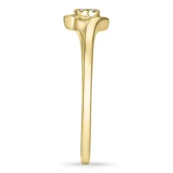 Smal abstrakt diamantring i 14 karat guld 0,03 ct