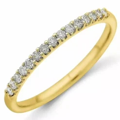 Smal diamant alliancering i 14 karat guld 0,15 ct