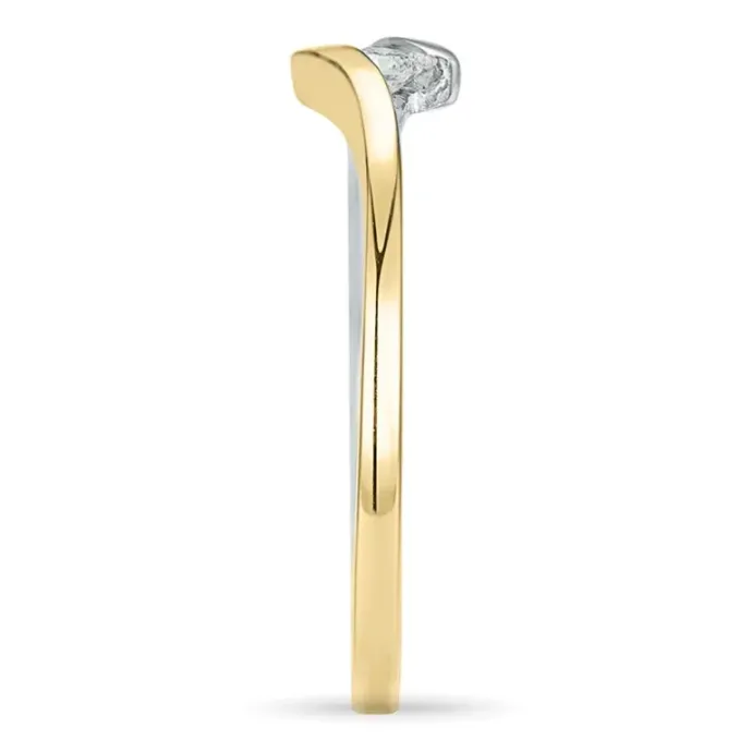 Smal diamant ring i 14 karat guld.- og hvidguld 0,051 ct