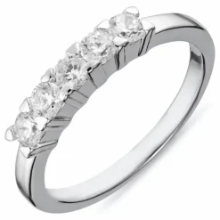 Smal zirkon ring i rhodineret sølv