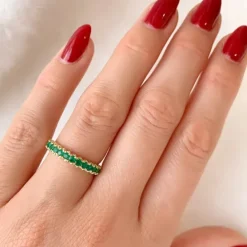 Smaragd alliancering i 14 karat guld 0,59 ct