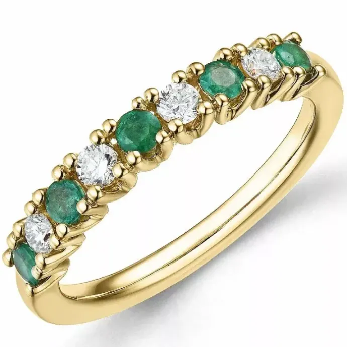 Smaragd diamantring i 14 karat guld 0,40 ct 0,24 ct