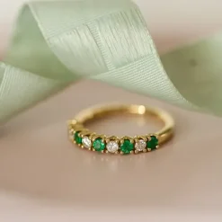 Smaragd diamantring i 14 karat guld 0,40 ct 0,24 ct