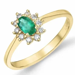Smaragd guld rosetring i 14 karat guld 0,11 ct 0,25 ct