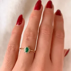 Smaragd guld rosetring i 14 karat guld 0,11 ct 0,25 ct