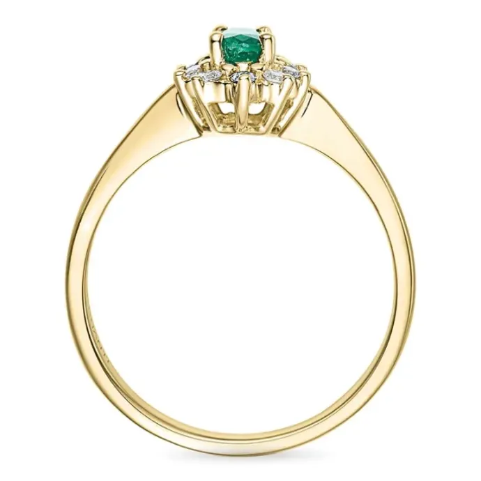 Smaragd guld rosetring i 14 karat guld 0,11 ct 0,25 ct
