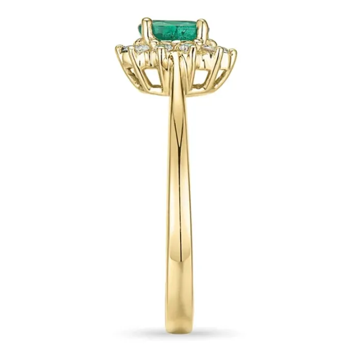 Smaragd guld rosetring i 14 karat guld 0,11 ct 0,25 ct