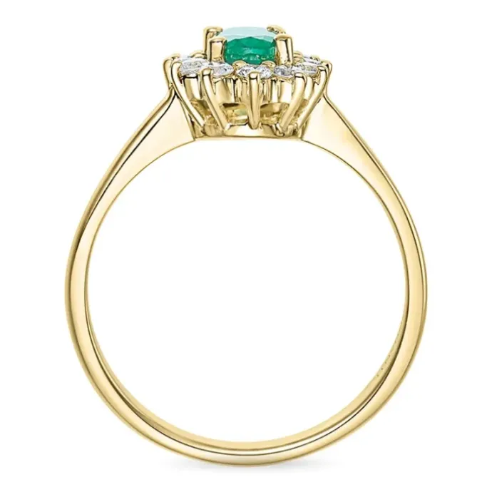 Smaragd rosetring i 14 karat guld 0,26 ct 0,47 ct