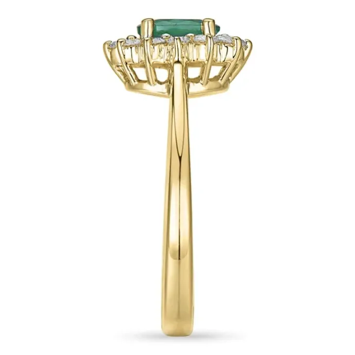 Smaragd rosetring i 14 karat guld 0,26 ct 0,47 ct